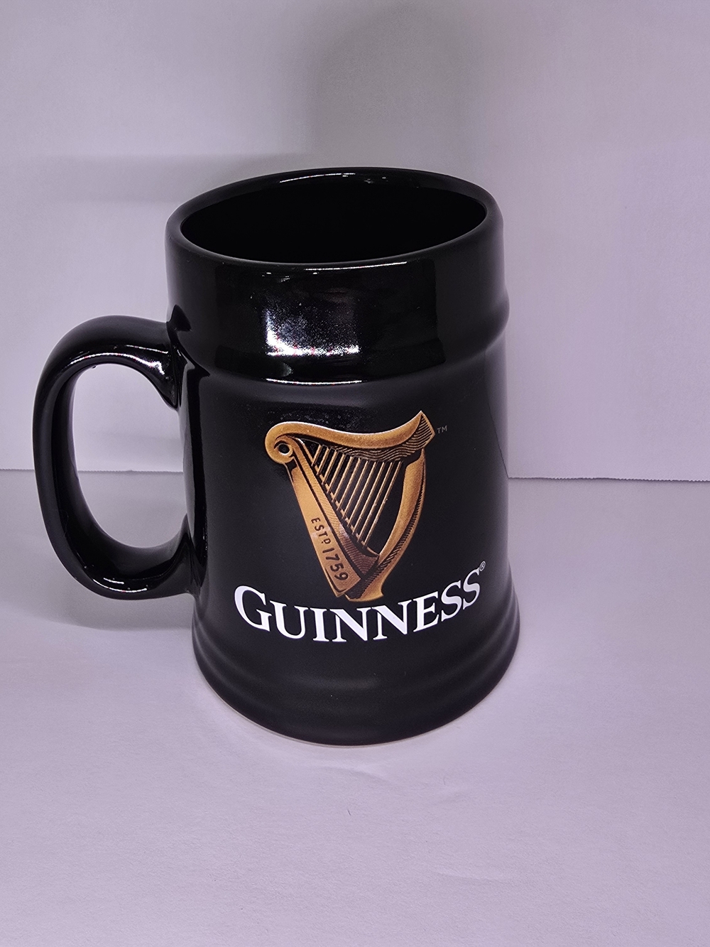 Guinness Black Ceramic Beer Stein Mug